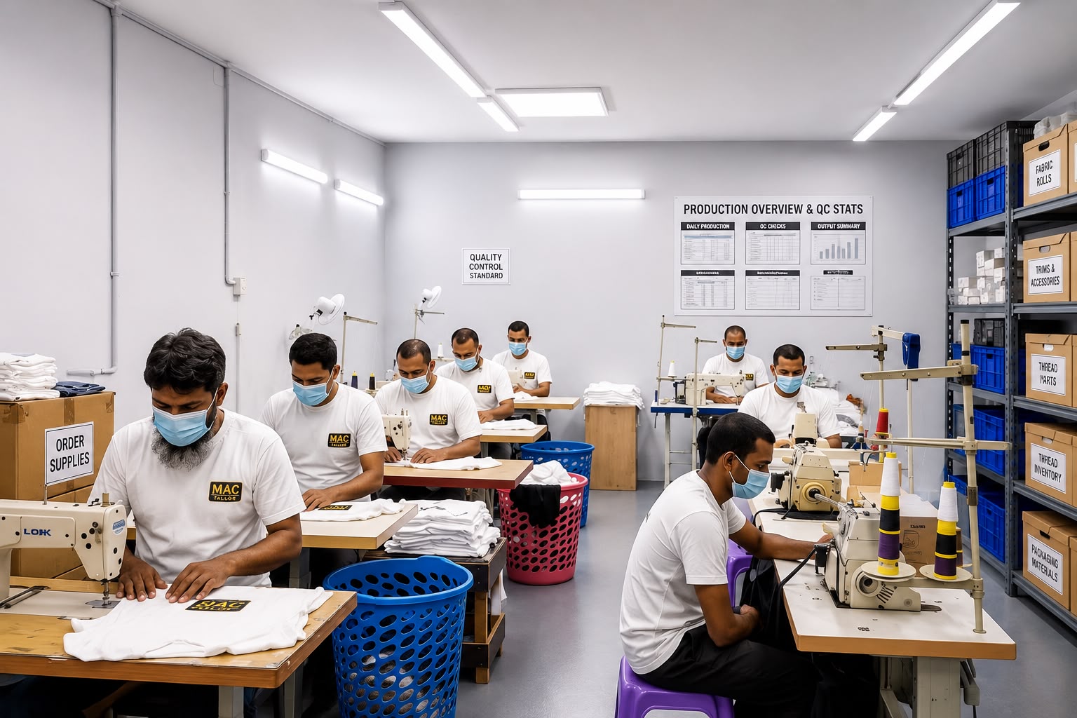 MAC Tailor production floor with quality control and finishing