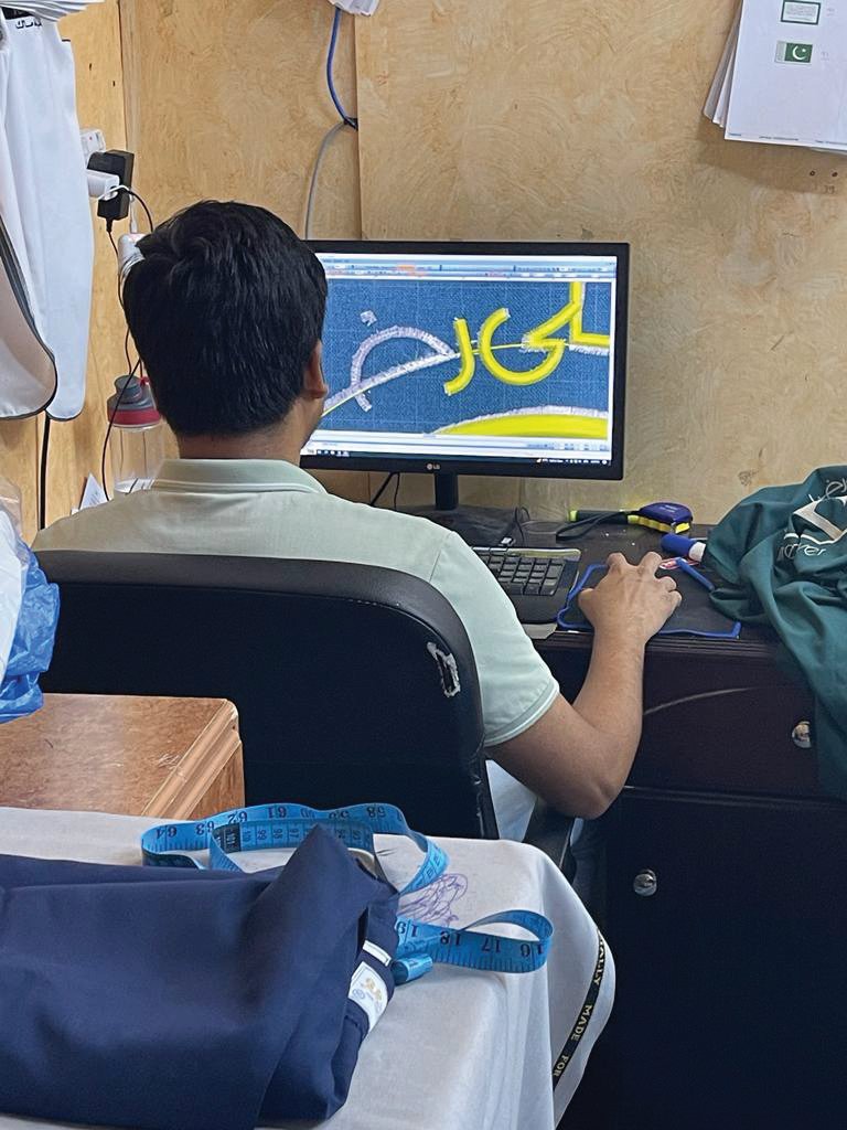 Embroidery machine room